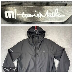 Travis Mathew Black Golf Performance Full Zip‎ Hooded Jacket Men M Las Vegas
